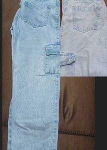 Light Wash Cargo Jeans