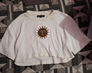 White Ribbed Crop Top