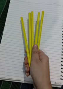 1 Zipper Pouch 5 Yellow Colour Pencils 18 Cute Small Erasers