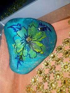 Hand-Painted Floral Art Stone