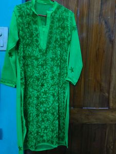 Beautiful Green Embroidered Georgette Kurti