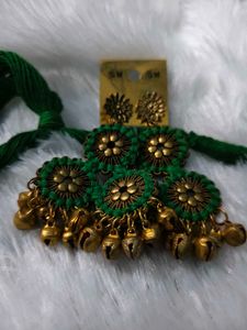 Bohemian Green Choker Necklace Set