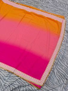 beautiful three colours saree