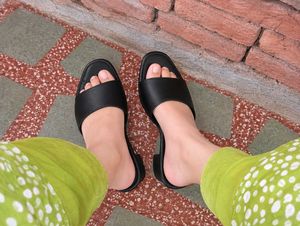Stylish Black Slip-On Sandals