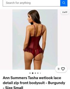 Ann Summers Burgundy leather Bodysuit