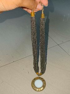 Statement Necklace with Round Pendant
