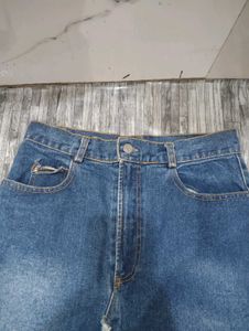 Denim Mini Skirt with Distressed Detail