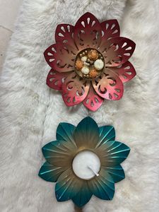 Decorative Flower Candle Holders Set