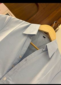 Light Blue Collared Short Sleeve Top