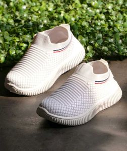 Unisex Kids White Slip-On Sneakers