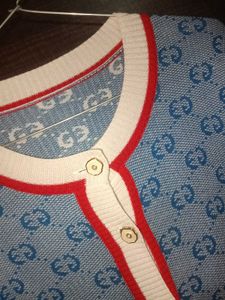 💙 Premium Blue Monogram Knit Cardigan | OUYASAITU