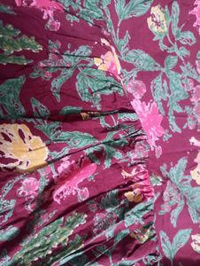 Maroon Floral Print Kurta