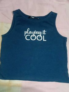 Ribbed,navy blue tank top