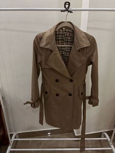 DOUBLE BREASTED TAN KHAKI  TRENCH COAT