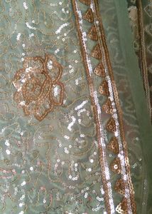 Mint Green &amp; Gold Embellished Dupatta