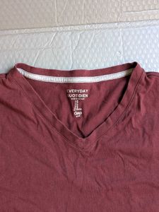 Men's Maroon V-Neck T-Shirt