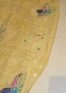 Embroidered Saree with Mirror Work Border
