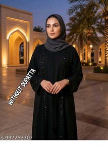 Elegant Black abaya with Embellishments