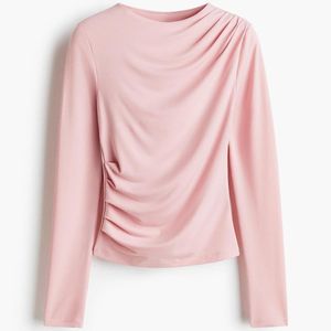 H&M pink Ruched Long Sleeve Top
