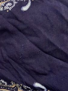 H&amp;M Blue Paisley Print Button-Up Blouse