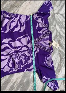 Vibrant Purple Floral Kurta Set with Dupatta