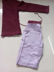 Lovable Burgundy &amp; Lavender Sweatpants Set