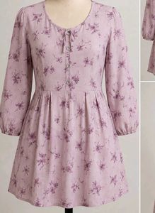 Purple Floral Print Mini Dress