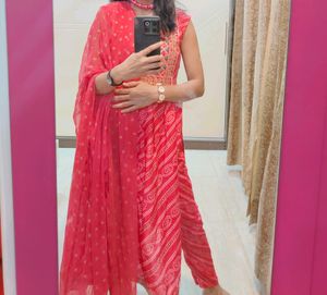 Bhandni Print Nyara Cut Pink Colour