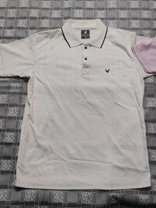 Men's White and purple textured Polo T-Shirt