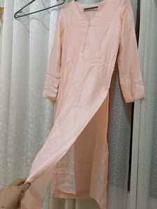 Peach V-Neck Kurta