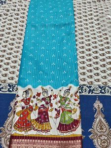 Beautifully Hand-Painted Saree