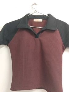 Stylish Maroon &amp; Black Top