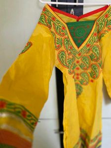 Vibrant Embroidered Yellow Kurta