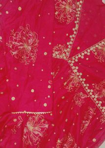 Red Ethnic Kurta with Golden Print