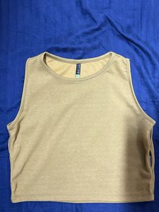 Tan Sleeveless Crop Top