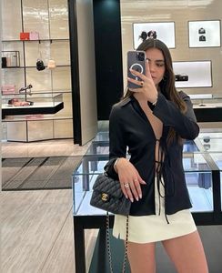 Zara Black Tie-Front Blouse