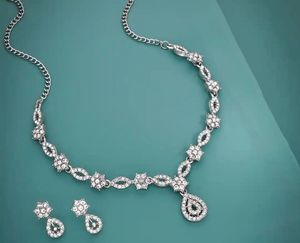 Sparkling Crystal Necklace & Earring Set