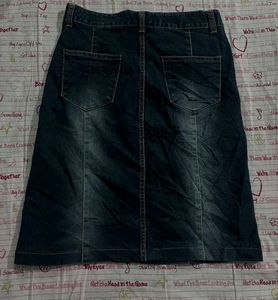 faded denim skirt