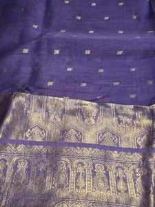 Elegant Purple Saree with Gold Border