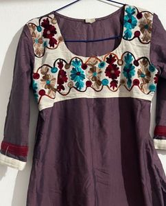 Embroidered Purple Kurta