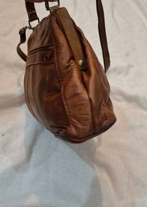 Vintage Brown Leather Handbag