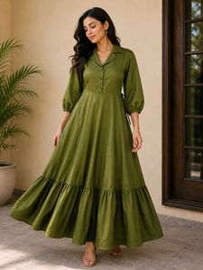 Olive Green Midi Dress💚 | XL
