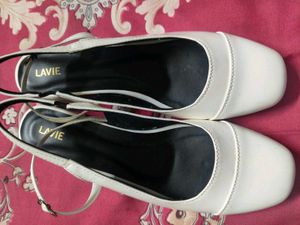 Lavie White Slingback Heels