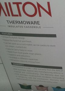Milton 3pcs Theromoware Insulated Casserole