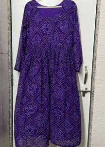 Purple Bandhani Print Kurta
