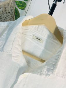 Men's Classic White Linen Shirt