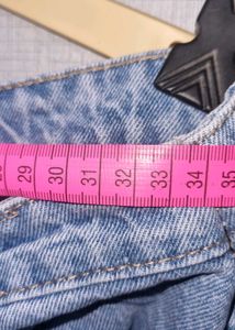 rucked denim baggy pants