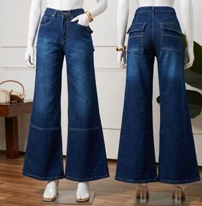 Dark Blue Wide leg Denim Jeans