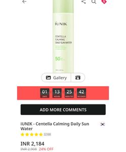 iUNIK Centella Calming Daily Sun Water SPF 50