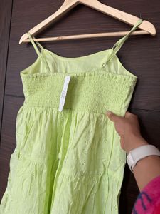 Lime Green Sundress with Eyelet Details